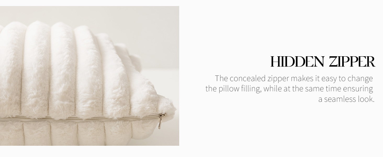 MOSAYT 16x16 Faux Fur Plush Throw Pillow Covers Set of 2