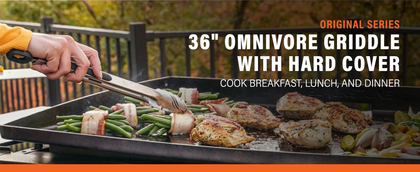Original Omnivore Grill with hard cover, designed for efficient outdoor grilling and protection.