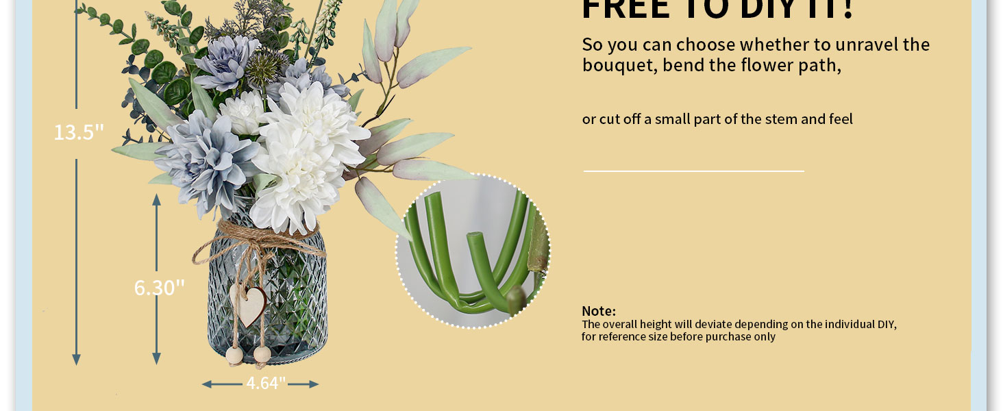 Faux Flowers in Vase,Artificial Flowers in Vase,