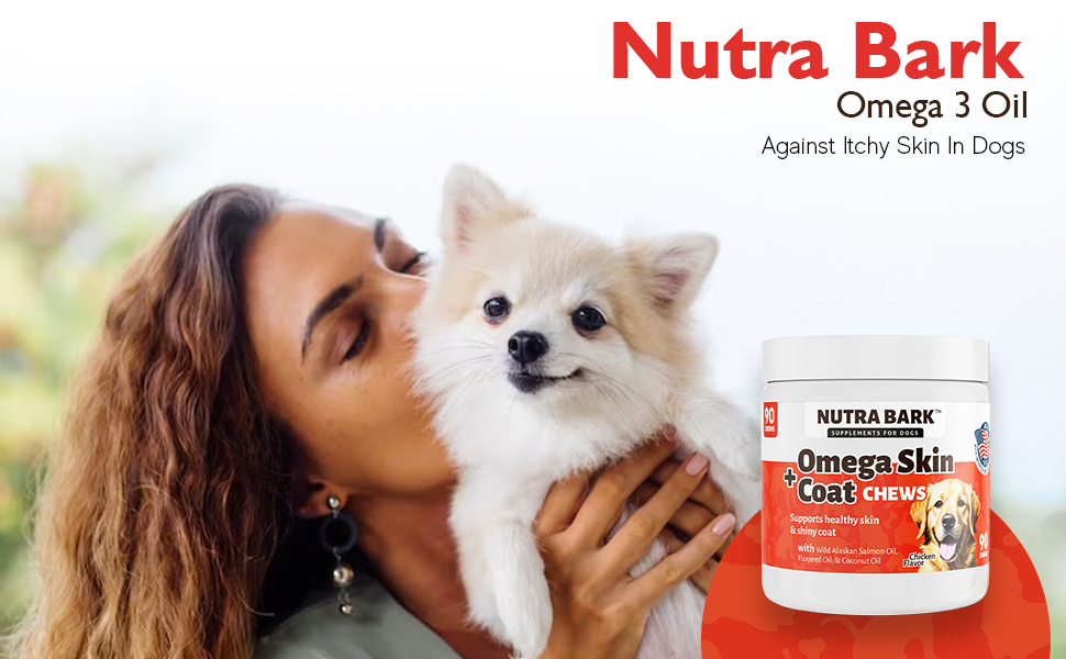 NutraBark Omega Skin + Coat Chews for Dogs with Wild