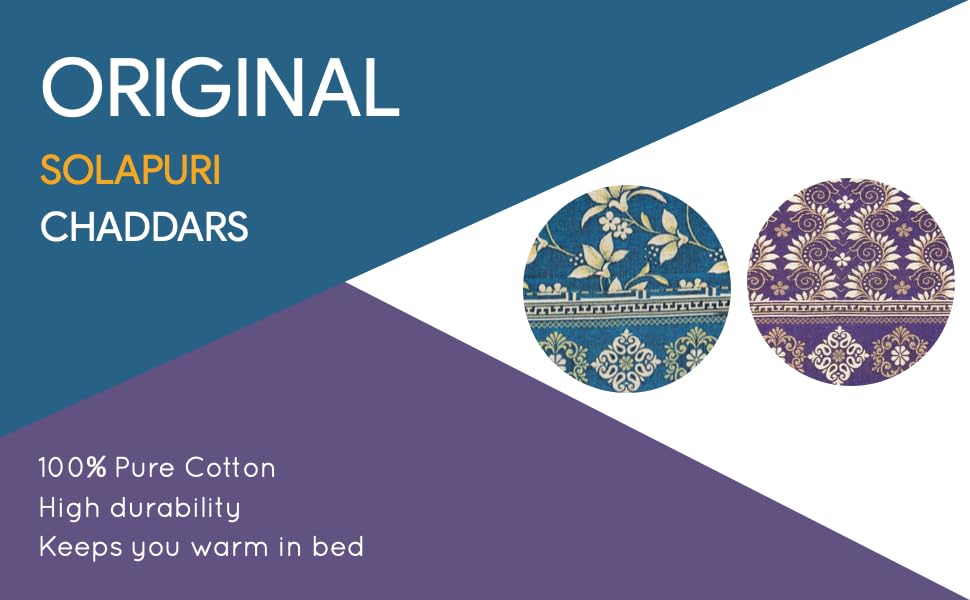 Buy COTFLEX Original Solapur Chaddar Queen Bed Cotton Blanket (Mor