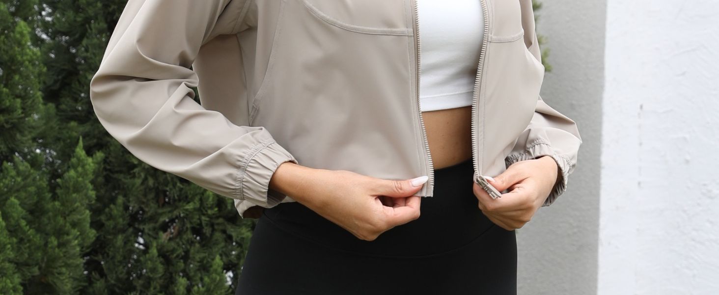 happlan womens workout running track yoga jacket sport wear upf50+ zipper up