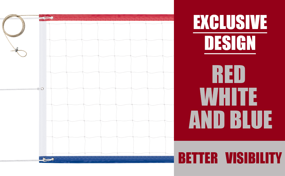 Professional Volleyball Net Outdoor with Aircraft Steel Cable, Weather Resistance Heavy Duty