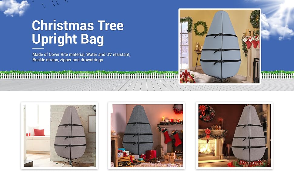 Covers & all Christmas Tree Upright Storage Bag, 8 oz Heavy Duty 600 Denier Water