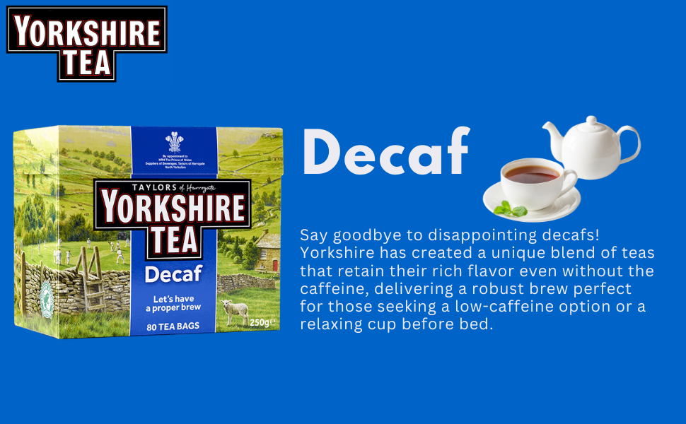 Yorkshire Decaf Tea Bags Bulk 3x160 Tea Bags Bundled by The Great