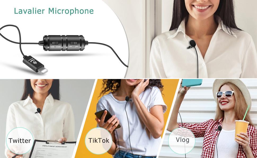 Professional External Lavalier Microphone Audio Video Recording