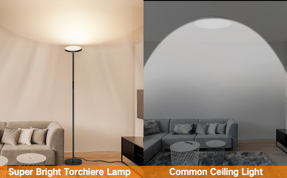 OUTON LED Uplighter and Downlight Floor Lamp, Dimmable Adjustable