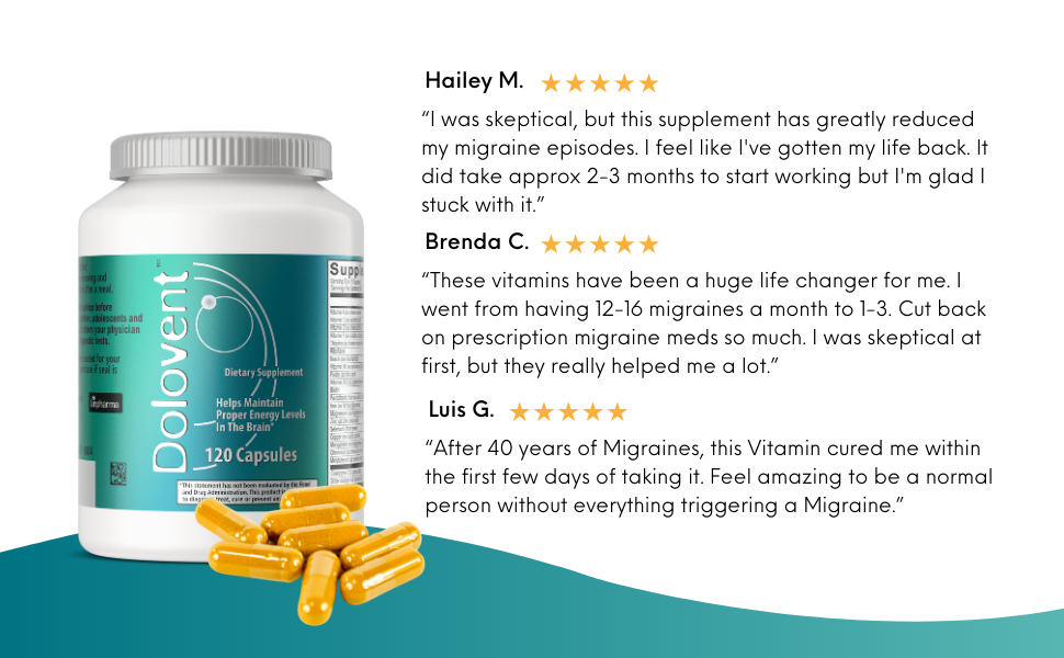 Dolovent Natural Migraine Relief with Magnesium for