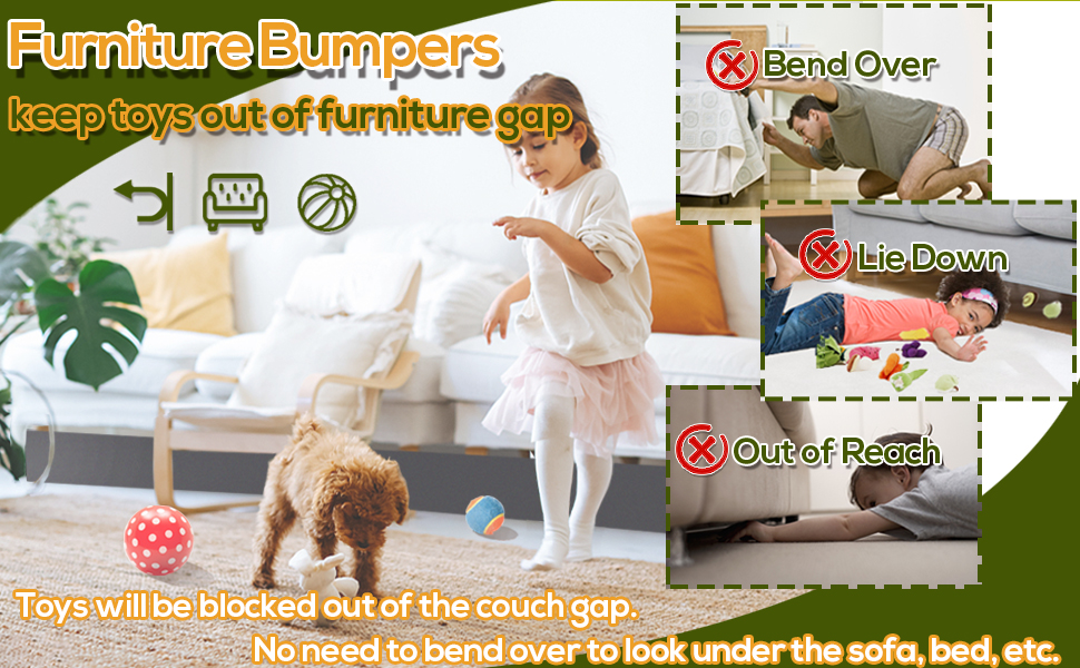 STAY GENT 5cm x 3M Toy Blockers for Furniture, Adjustable Under Couch Toy Blocker Bed Bumper for