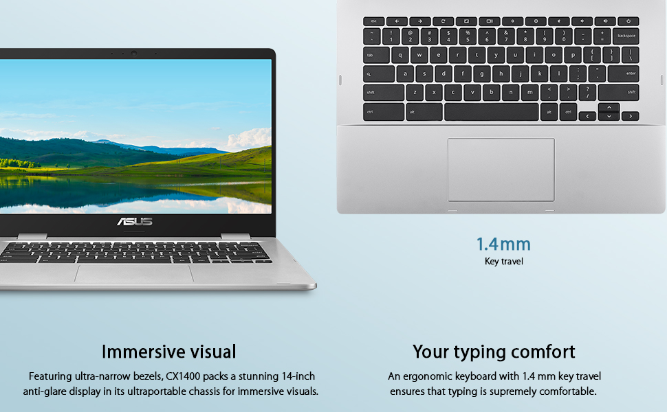 ASUS Chromebook CX1, 14" FHD NanoEdge Display, Intel Celeron N5100