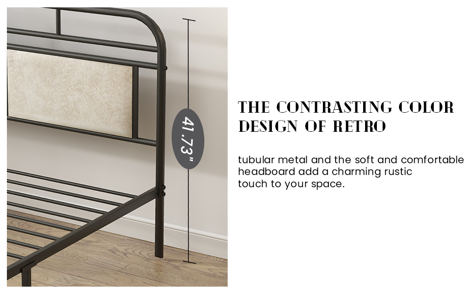 Recaceik Full Size Bed Frame Metal Platform Full Bed Frame