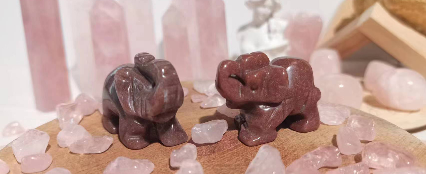 Gemstone Elephant Statue 