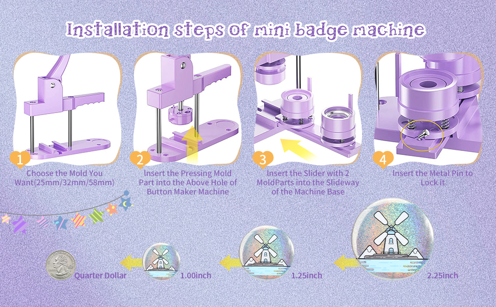NantFun Button Maker Machine Multiple Sizes, Pin Maker