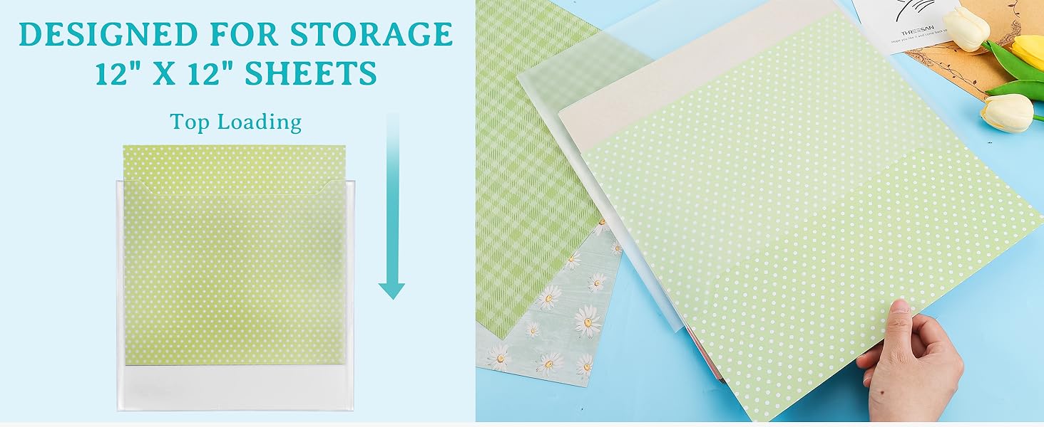 Caydo 36PCS Scrapbook Paper Storage Organizer 12 x 12 Inch