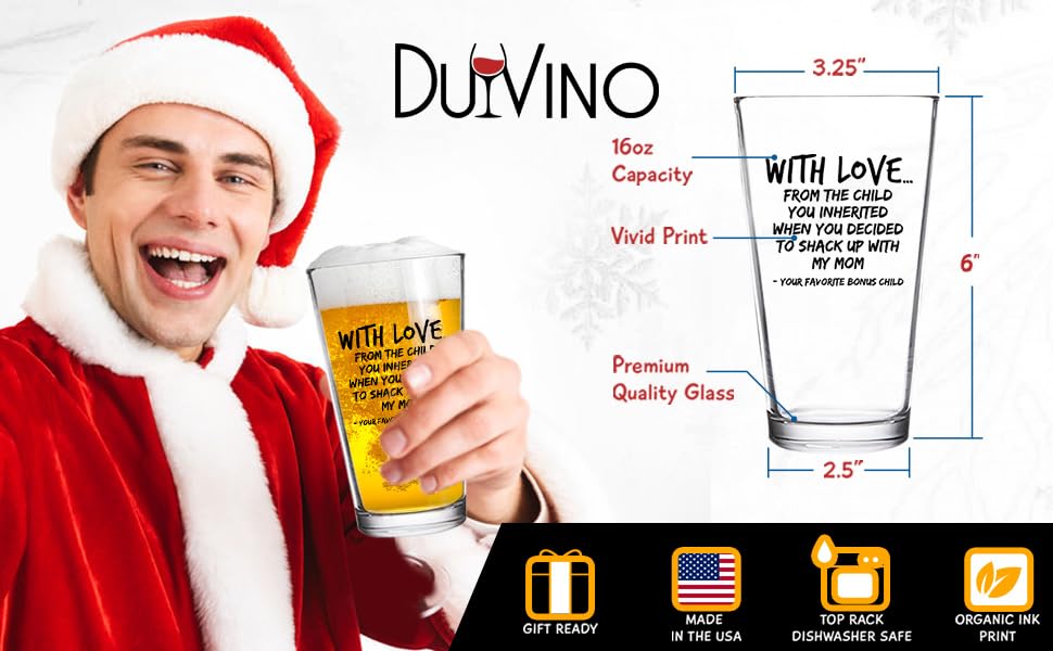 Personalized Modern Photo Beer Glass - Unique Gift