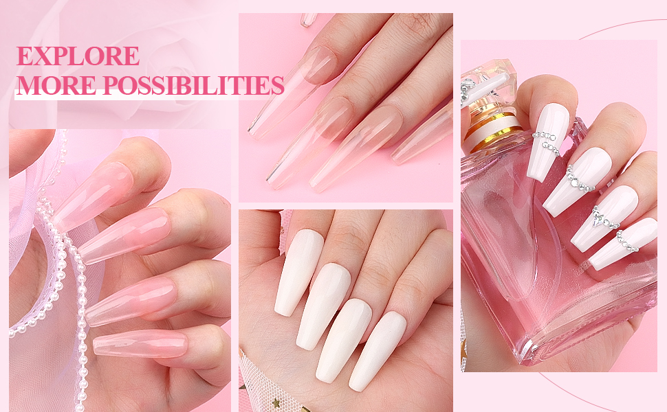 SAVILAND Acrylic Nail Kit Clear/White/Pink Acrylic Powder