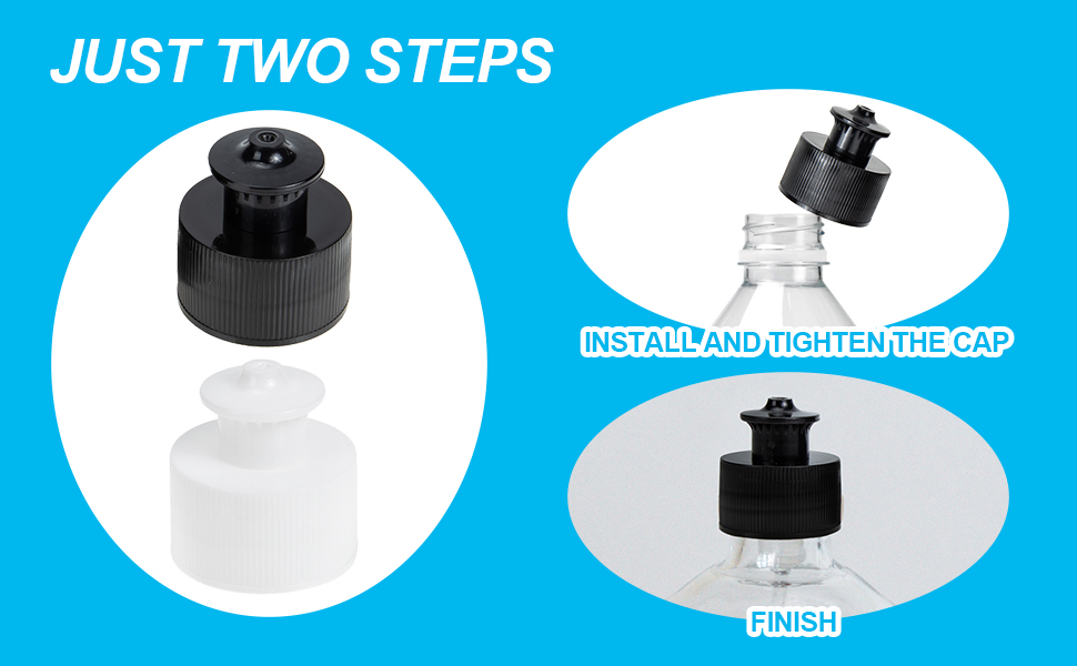 20Pcs Plastic Water Bottle Caps, Push Pull Replacement soda