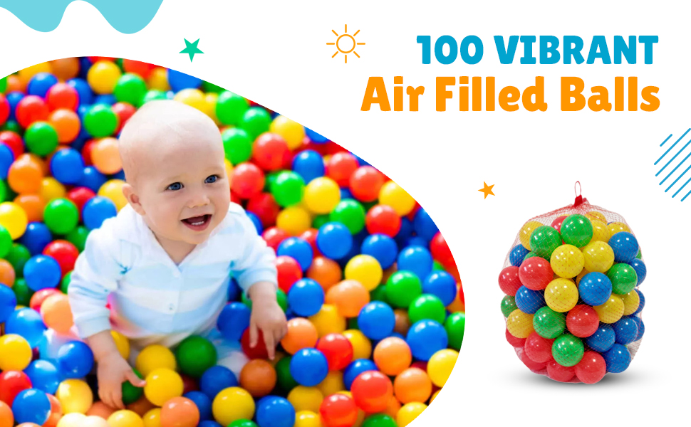 100 colourful colour play balls indoor outdoor gift children kids toys ball pit bath toy