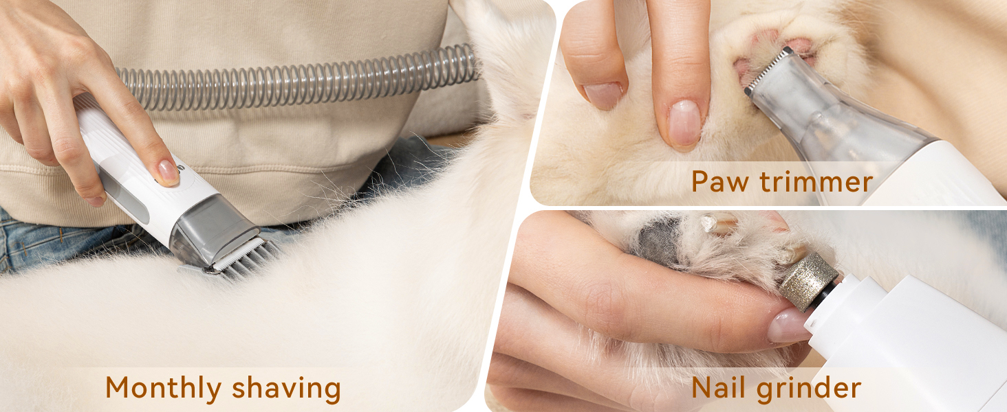 Afloia Dog Grooming Kit & Vacuum Suction, Professional Dog Clippers