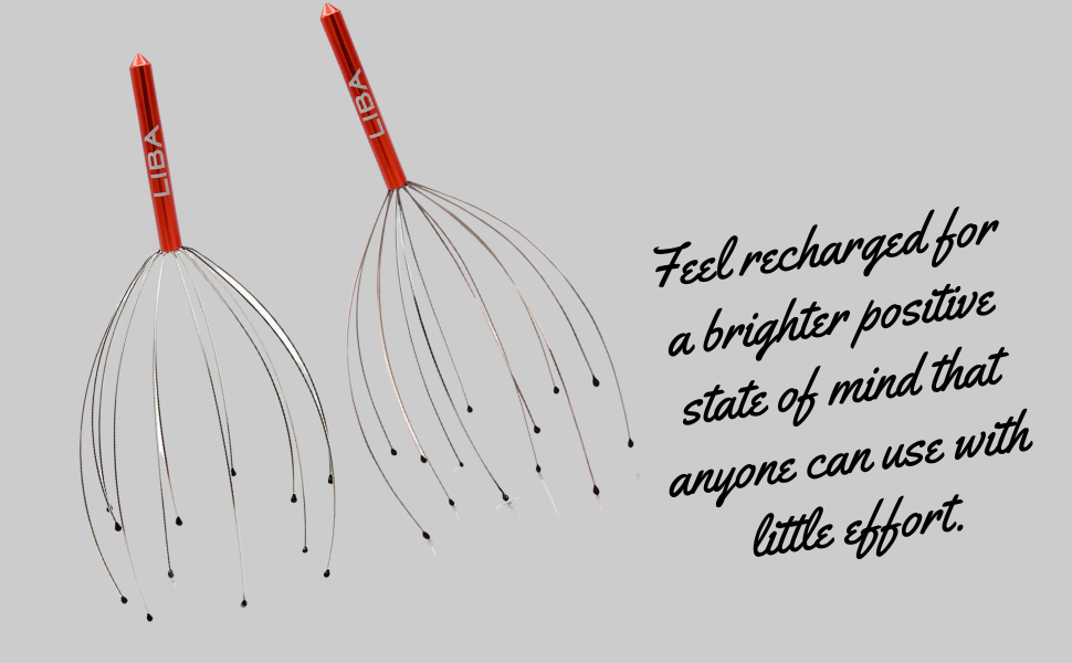 LiBa Scalp Manual Massager Tool in Red for Head Hair Scratcher Massage