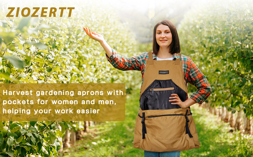 GReeeeN エプロン Amazon.com: ZIOZERTT Garden Apron, Harvest Gardening Aprons