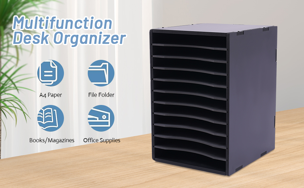 RIQUIPAI 11 Compartment File Sorters, Vertical Literature