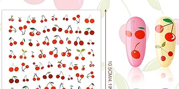 cute nails art jewels and decals nail stickers red cherry blossom nail stickers cute nail stickers