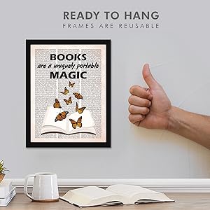 Book quotes framed posters