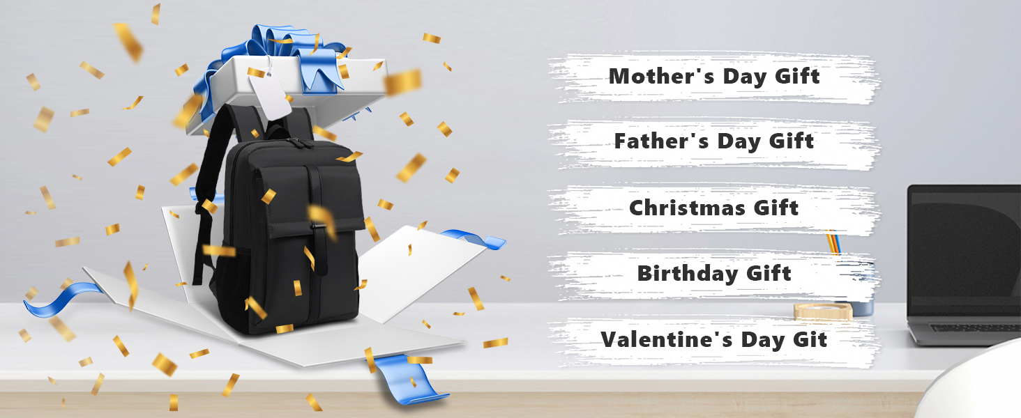 avec des étiquettes pour des occasions telles que la fête des mères, la fête des pères, Noël, un anniversaire et la Saint-Valentin, entourées de confettis bleus