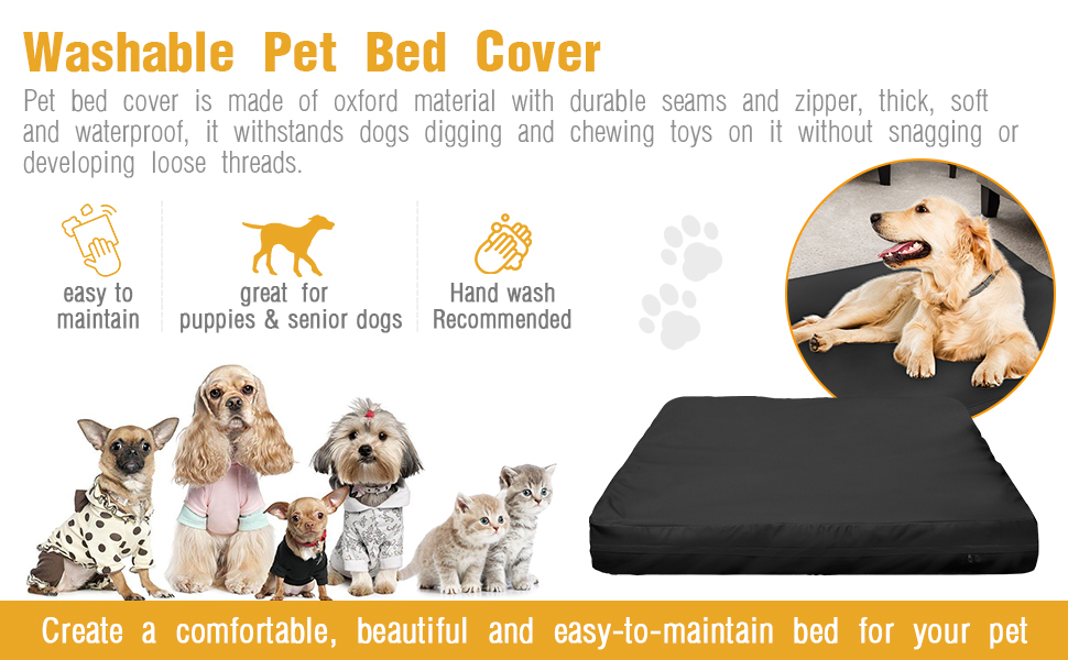 POMER Dog Bed Cover,Waterproof Bed Covers for Dog/Cat Replacement
