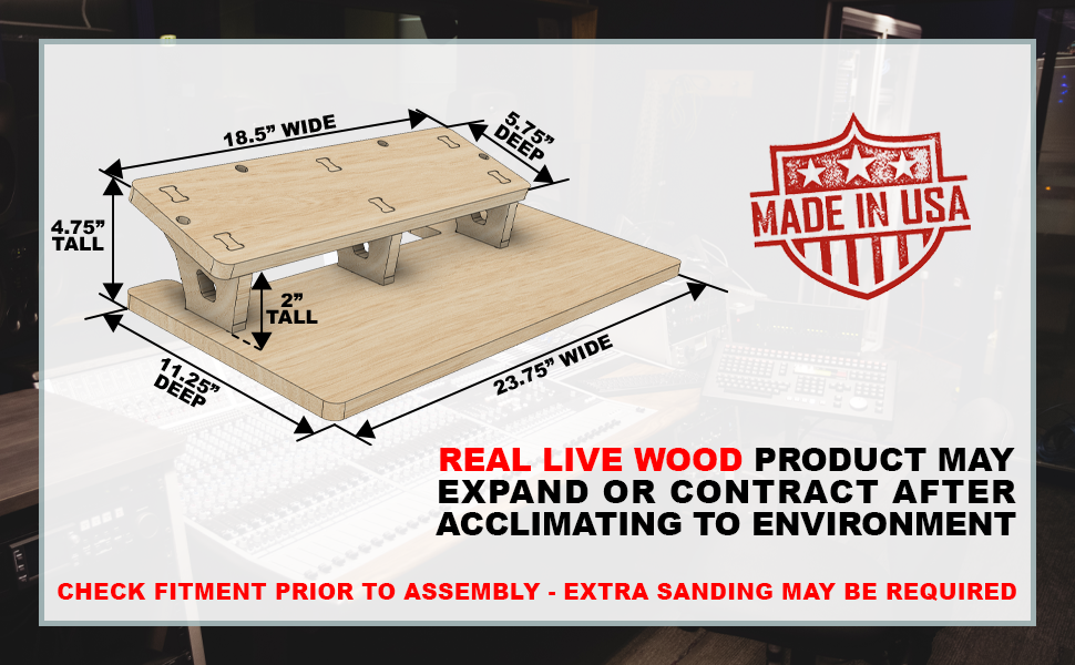 Guitar Effects Pedal Board Wood 2Tier Platform Stand