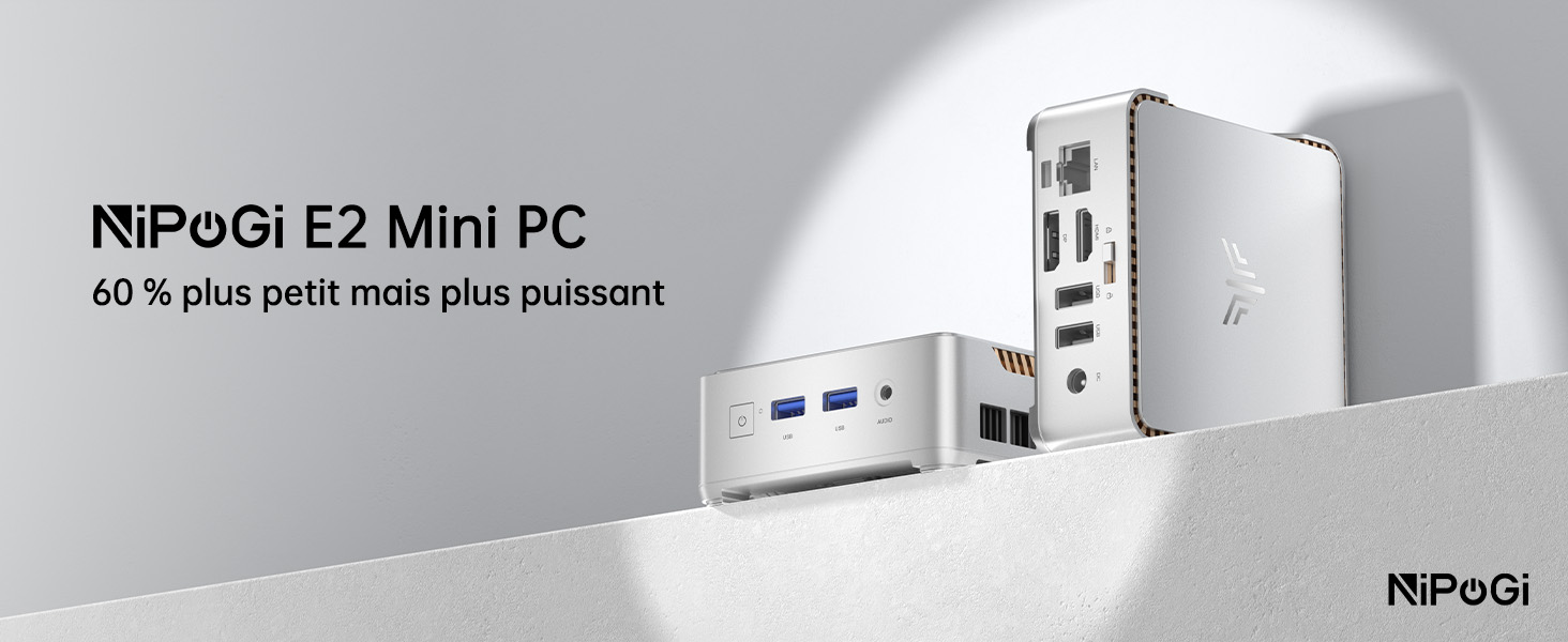 NIPOGI E2 ミニPC Intel Alder Lake-N97 Mini PC NiPoGi E2 Intel N97, 16 GB RAM, 1 TB SSD, W11 Pro