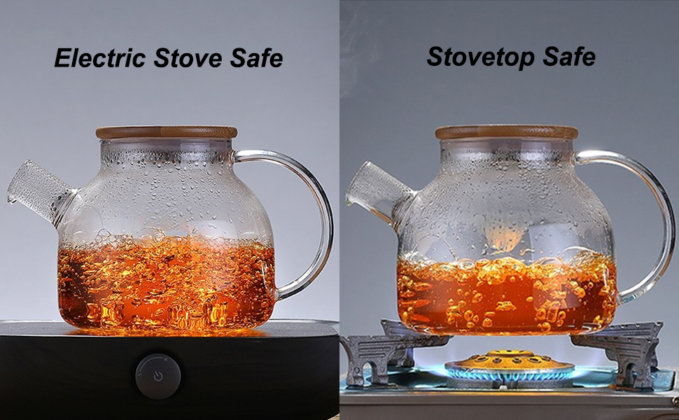 Glass Teapot Stovetop Safe, 1500ml (51 OZ) Borosilicate