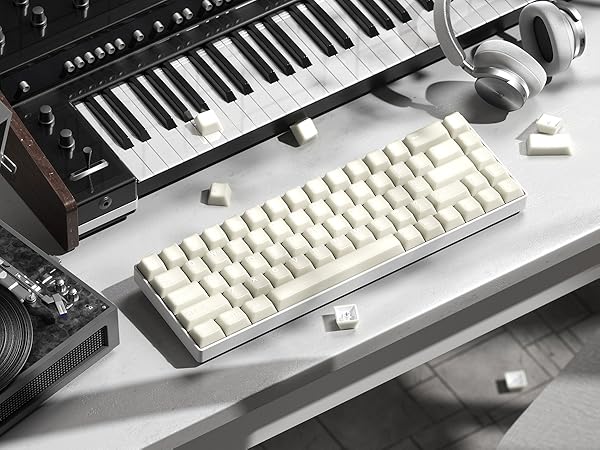 Amazon | XVX ホワイトジェードキーキャップ,ダブルショットPBT
