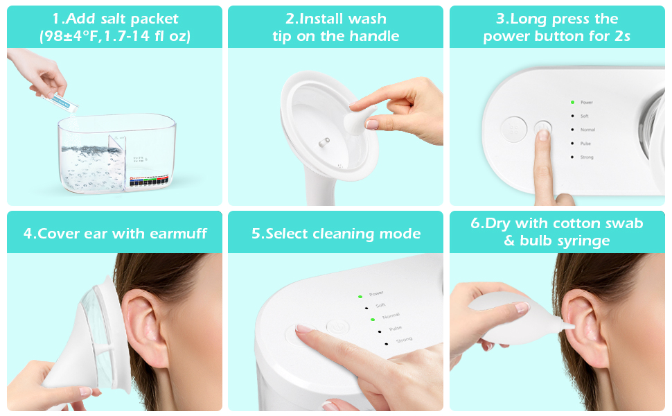 Electric Ear Wax Removal Kit Water Powered Ear Irrigation