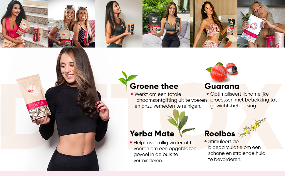 detox thee gewichtsverlies reinigen groene vet verbranden ontgiften afslanken kruidenthee slim fit
