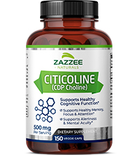 citicoline capsules cdp choline brain function zazzee mental memory focus concentration citicholine