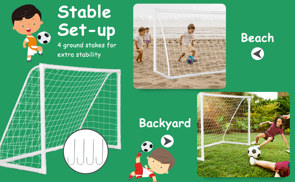 Costway Kids Portable Soccer Goal, 1.8m x 1.2m