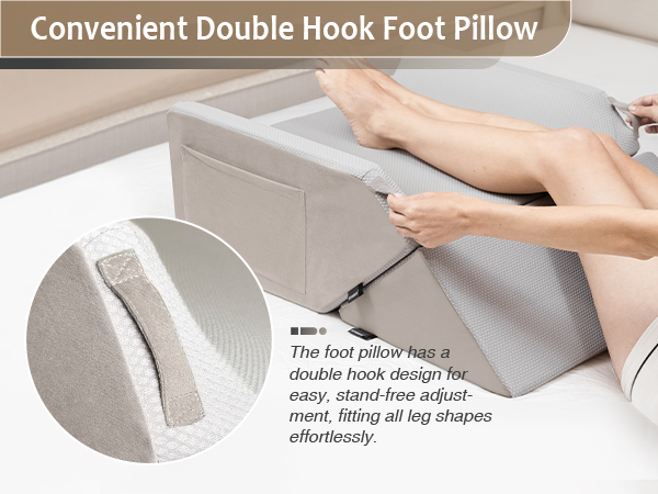 Convenient double hook foot pillow