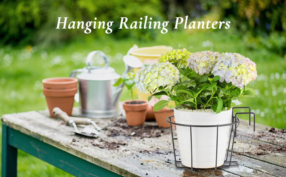 TreeLen 3Pack 10inch Railing Planters Outdoor Balcony