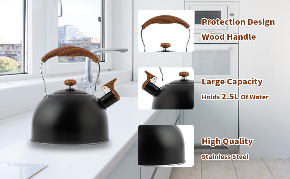 Whistling Tea Kettle Tea Pots 2.5L, Stainless Steel Kettle