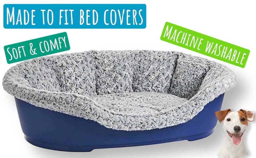 mypetsdirect.co.uk Blue Plastic Dog Bed and Blanket Set/Hard Waterproof Durable Dog Basket and