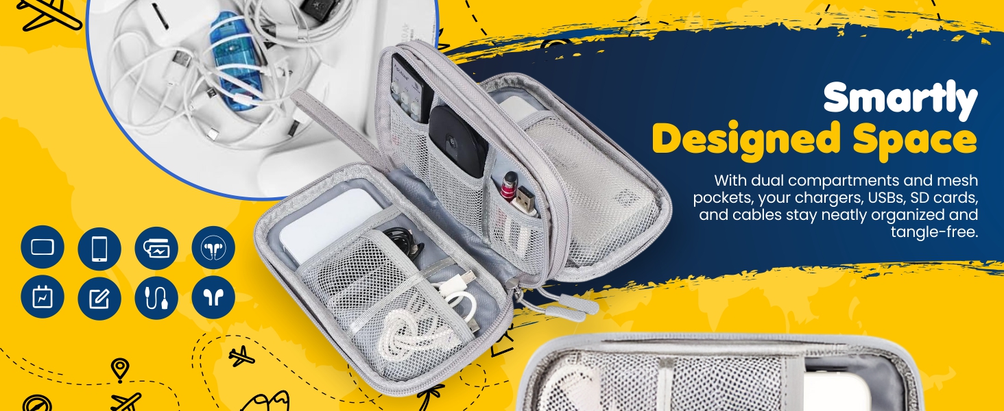 Cable Organizer Pouch-Grey