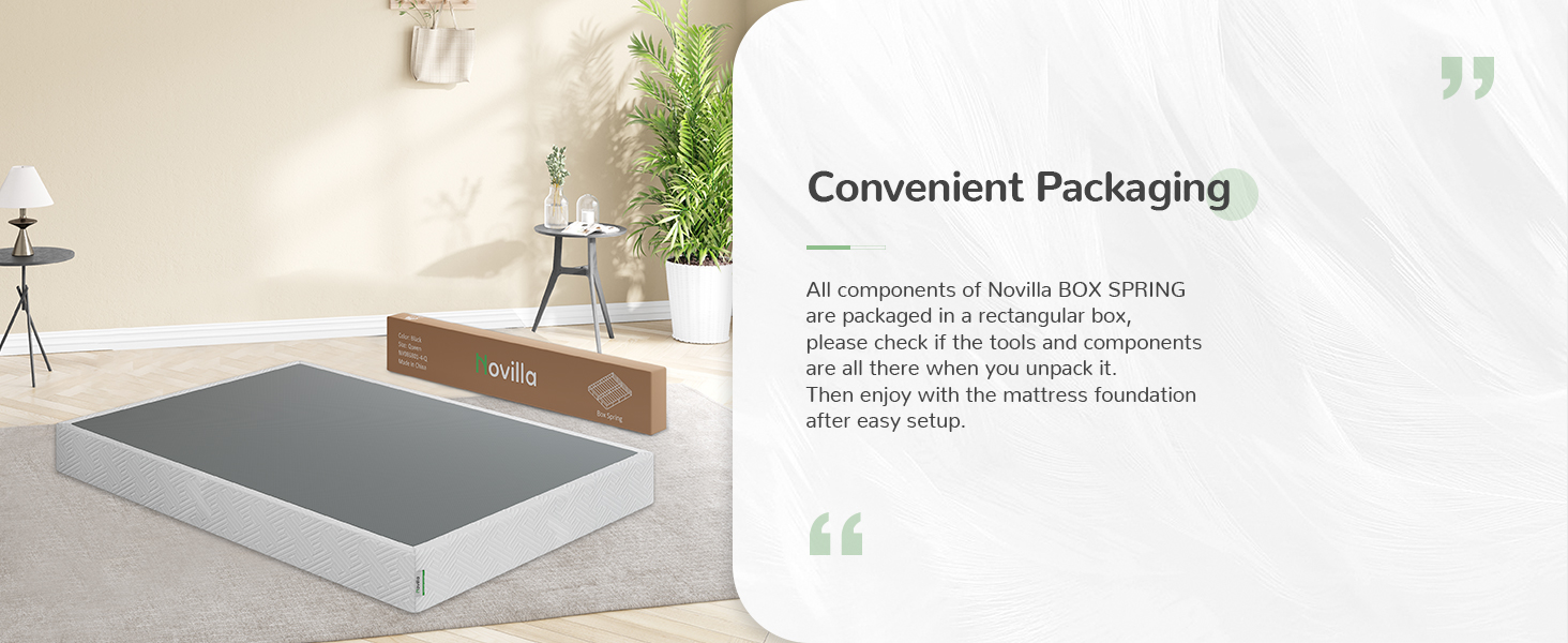 Novilla Full Box Spring，8 Inch Metal Box Spring Supports