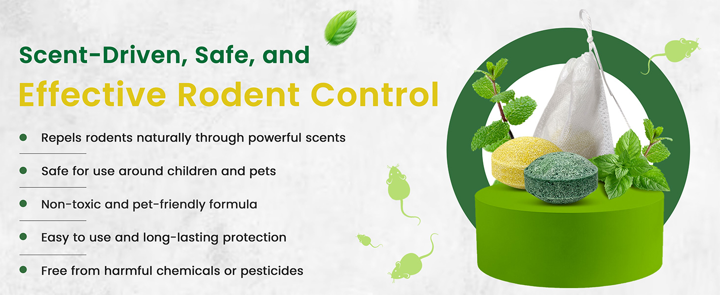 Rodent Mouse Repellent 10PCS, Natural Peppermint Oil Balls