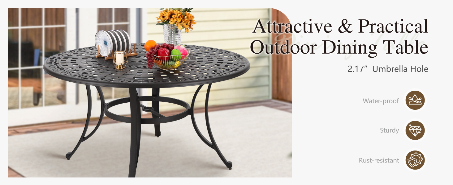 round patio dining table
