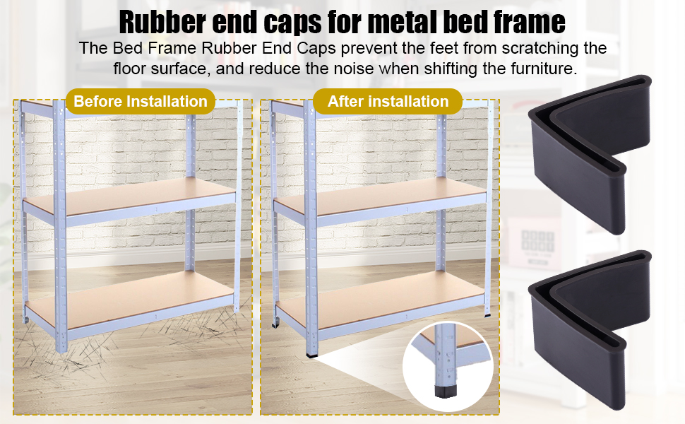 Corner Protectors Etal Bed Frae End Caps L Shape Rubber