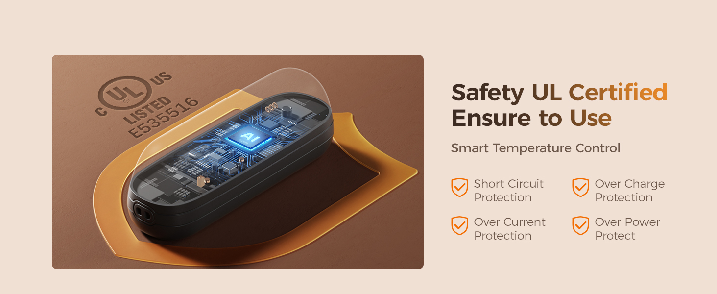 safe hand warmers AI UL electric