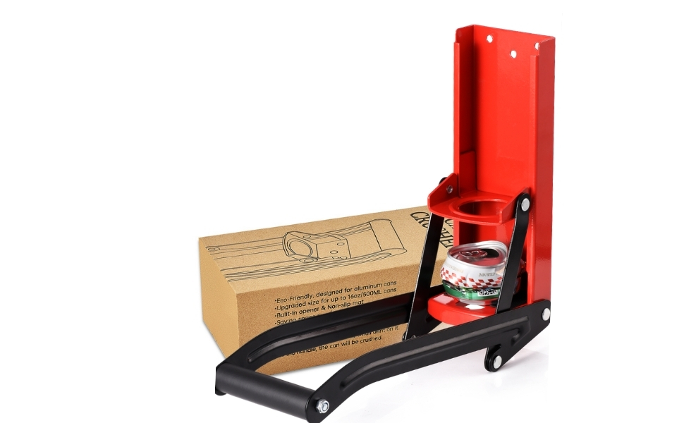 Can Crusher for Tall Cans, Wall Mounted Heavy Duty Can Crusher for