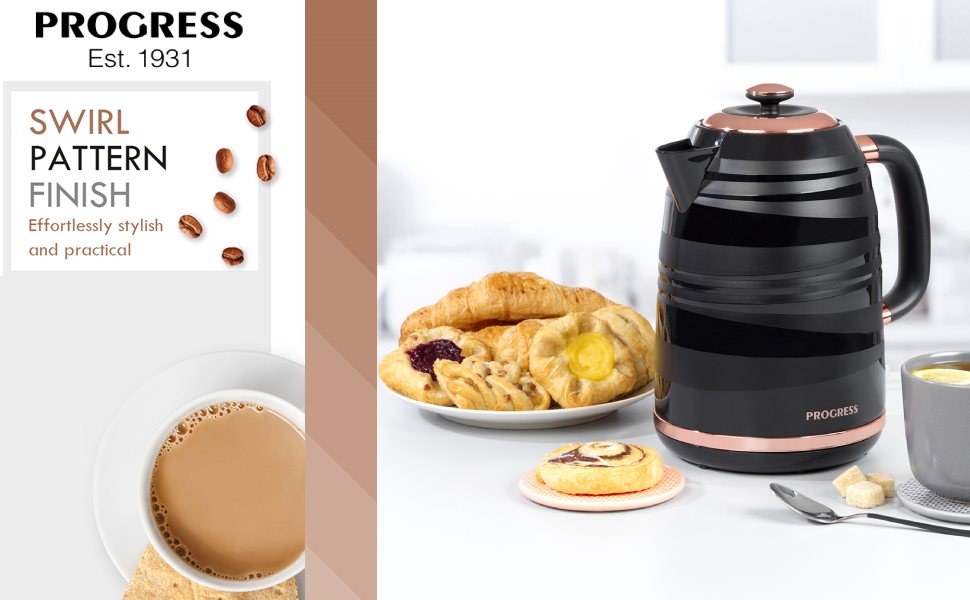 Progress COMBO7280 Jupiter 2Slice Toaster and 1.7 L Kettle, Swirl